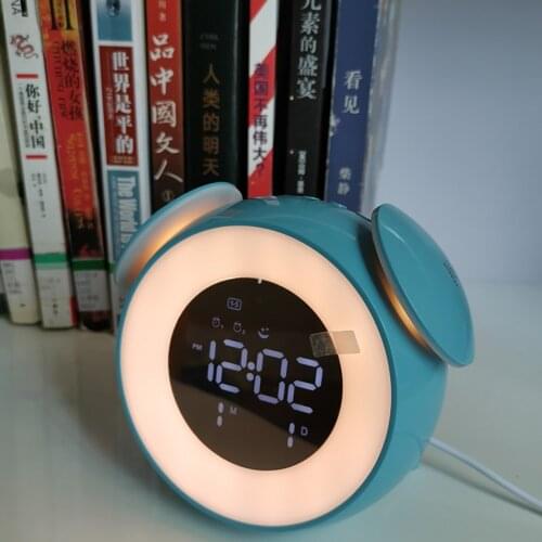 Bedside Clock Light Digital Led Music Alarm Morning Sunrise Sunset Wake Up Mirror Clock Bedroom Desk Calendar Snooze Clock Table