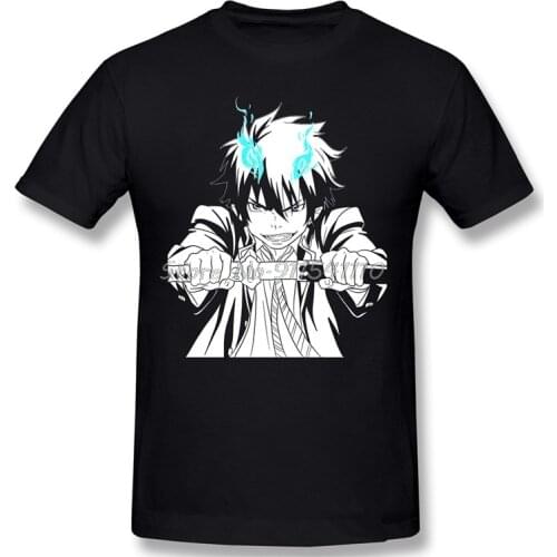 RIN OKUMURA Homme Crewneck Fashion T-Shirt BLUE EXORCIST Rin Okumura Anime Tees Pure Cotton Oversized Short Sleeve