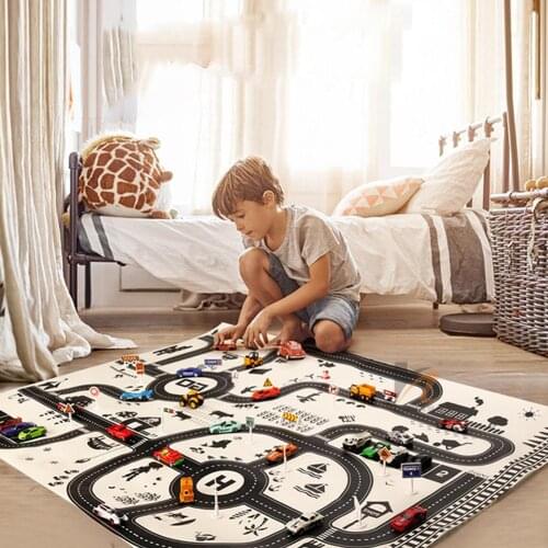North European Style Kids Car City Scene Taffic Highway Map Play Mat Educational Toys For Children Gym Games Road Carpet
