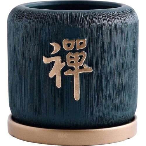 Nordic cement flowerpot ceramic frosting fashion simple artistic personality indoor potted green rose bonsai Buddhism