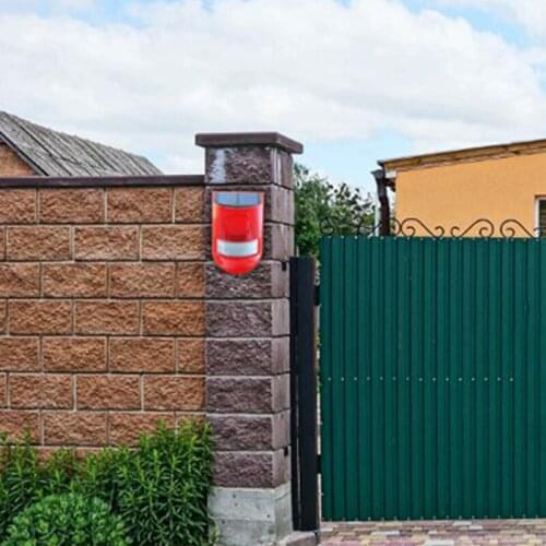 Solar Light Outdoors Alarm Motion Sensor Wall Light Energy Saving Street Path Garden Security Lamp Waterproof 6 Led Red Light