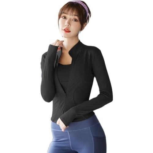 Sports Long Sleeve Top Yoga Fitness Women Clothes Gym Running Sportswear Female Workout Coat Womens Training Tops Casual