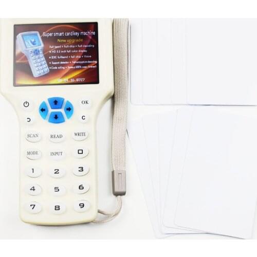 English Super Handheld Rfid NFC Copier Reader Writer Cloner 9 Frequency +5Pcs 125khz and 13.56mhz UID Changeable Card