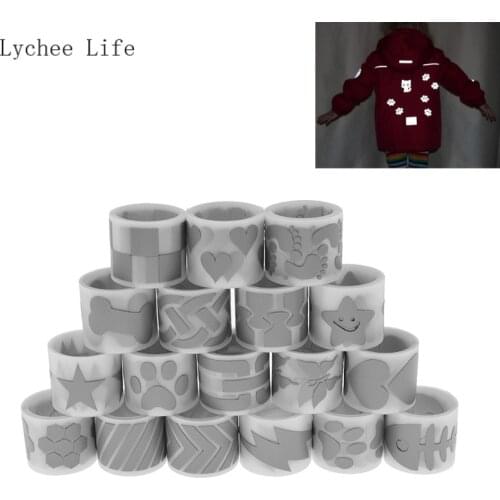 Lychee Life 25mmx1M Reflective Tape Iron On Fabric Clothes DIY Heat Transfer Vinyl Film Hanmade Crafts