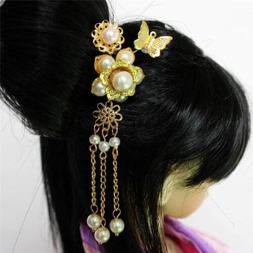 [wamami] 699# Ooak Chinese Ancient Bead Flower Flower Hairpin 1/3 1/4sd AOD BJD Dollfie