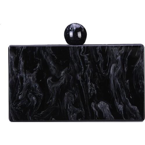 Pearl Black Marbel Acrylic Box Clutches Luxury Handbags Women Bags Designer Mujer Bolsas Feminina Summer Party Purse Wallet