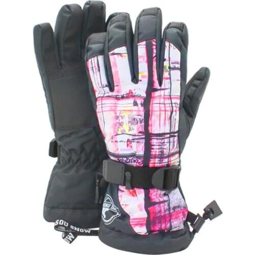 -30 colorful GS Women Snow Gloves winter outdoor sports Mittens 10K Waterproof Windproof Snowboarding Five-finger Ski Glove