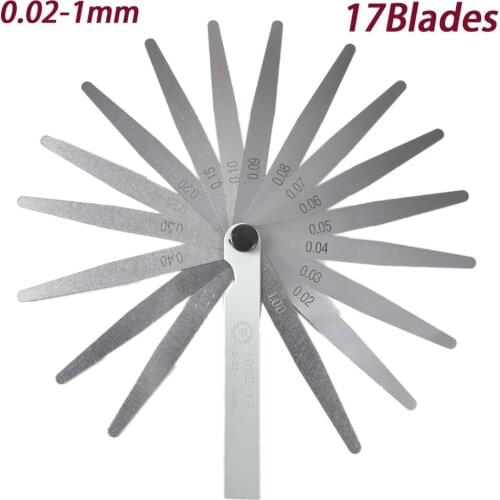 1 Set 17 Blades 0.02-1.00MM Gap Metric Filler Feeler Gauge Measure Tool For Clearance Measurements Between Two Parts Or Parts