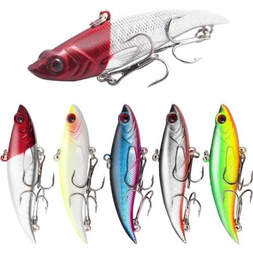 1 PCS New Product VIB Fishing Lure 75MM 12.8G Sinking Artificial Bait 3D Eyes Swim Diving Swivel Bait Ice Fishing Tackle