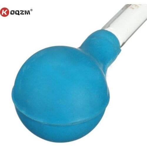 10ml Lab Dropper Pipet Rubber Head Glass Dropper Glass Pipette With Scale Line Blue&Transparent 1pc