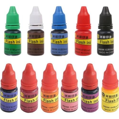 10ml Flash Refill Ink For Photosensitive Seal Stamp Oil Stamping Machine DIY Office Supplies W8EB