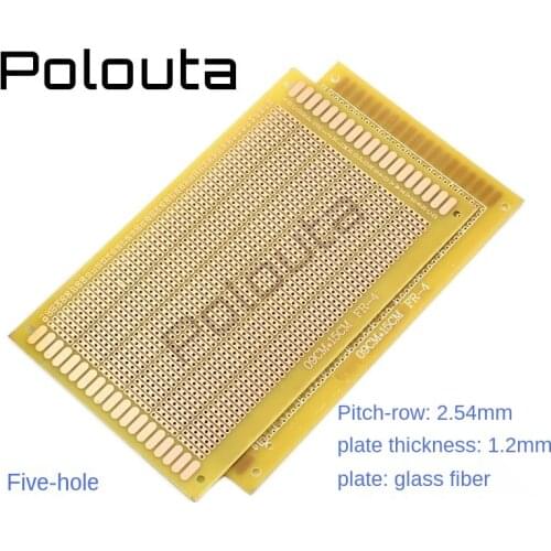 10 Pcs 5 * 7cm 2.54 PCB Single-Sided Copper-Plated Epoxy Glass Fiber Universal Board Five-Hole Supper Capacitor Protection Board