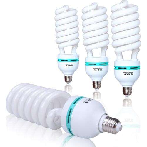 4 Pack 135W 5500K Fluorescent Daylight Light Bulb for Photography Video Lighting Regular Screw Base Energy Saving Spiral Bulb