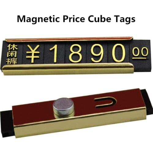5 Pieces Magnetic Removable Mini Price Cube Tag Display Number Letter Clothes Pricing Label Stand