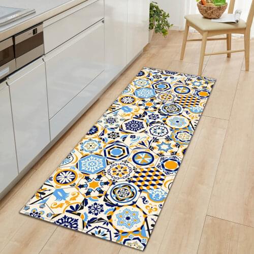 Bohemia Kitchen Floor Mat Carpet Non-slip Home Entrance Door Mat Rugs Boho Bathroom Mat for Living Room Kitchen Bedroom