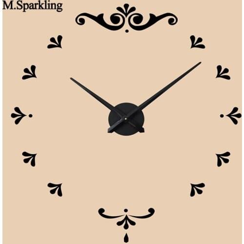 Large wall clock home decoration creative small flowers design wall clocks DIY digital bedroom clock best gifts