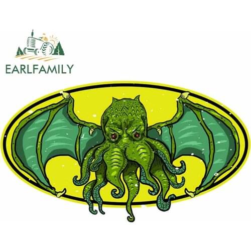 EARLFAMILY 13cm x 7.6cm for Cthulhu Scratch-Proof RV Decal Refrigerator Waterproof Car Stickers Windshield Vinyl Car Wrap