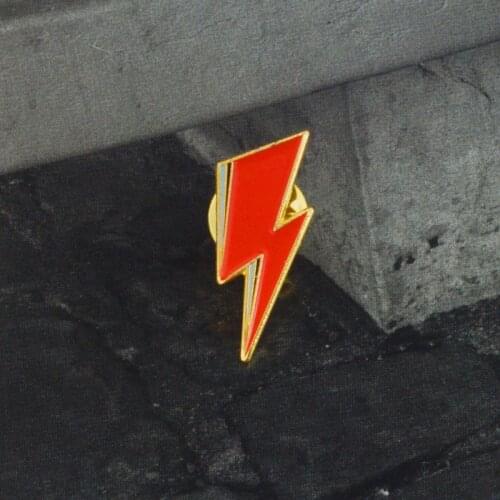Red Lightning Enamel Pin Cool Brooch Bag Clothes Lapel Pin Sasha Away Badge Cartoon Jewelry Gift For Boys and Girls