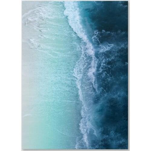 HD Print Sea Wave Beach Canvas Painting Wall Art Turquoise Pictures Home Decor Bedroom Bedside Background Modular Scenery Poster