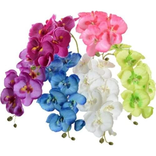 Free Shipping 8 heads Artificial Silk Flower Wedding Decor Phalaenopsis Butterfly Orchid Pot New Arrivals Free Shipping 300pcs
