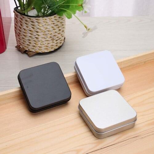 5 Pcs Mini Metal Tins Container Square Hinged Flip Storage Tin Box Small Kit Case Jewelry Coin Candy Condom Organizer Portable