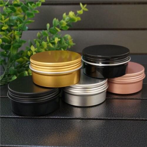 80g Cosmetic Silver Empty Aluminum Box Metal Tin Cans 80ml Pink/Gold/Black Cream Container Round Refillable Jar Tea Aluminum Pot