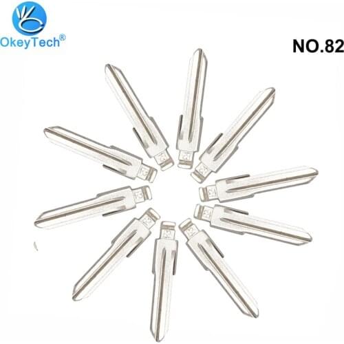 OkeyTech 10pcs/lot NO.82 KD Remote Control Auto Car Flip Folding Key Metal Uncut Blank Blade Keydiy HU46 Left Blade for Opel #82