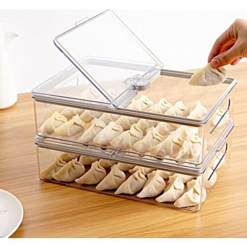 Refrigerator Organizer Drawer Basket Pull-out Bins with Lid Stackable Egg Holder Fresh Spacer Layer Storage Box
