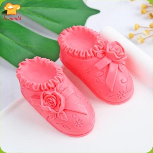 LXYY Polymer Clay Resin Silicone Molds Cake Decorating Tool Baby Shoes Soap Mould
