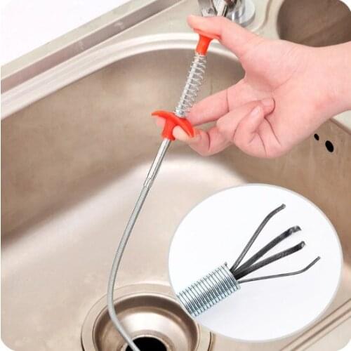 Clog Remover Drain Spring Pipe Sticks Snake Cleaner Cleaning Tools For Kitchen