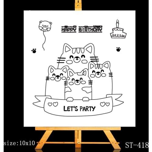 ZhuoAng Cute kitten Clear Stamps/Card Making Holiday decorations For scrapbooking Transparent stamps 10*10cm