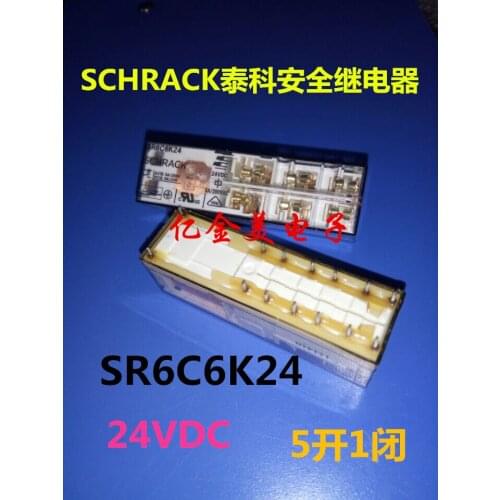 Safety Relay SR6C6K24 24VDC 5 open 1 closed 14 feet 8A