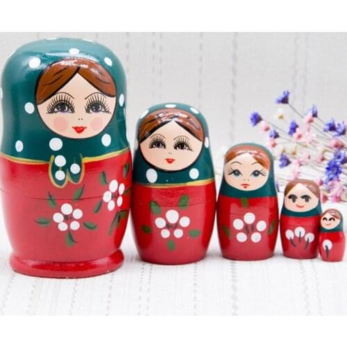 Pink Strawberry Russian Matryoshka Dolls Handmade Nesting Dolls Set Matryoshka Doll Toys Home Decor Toys