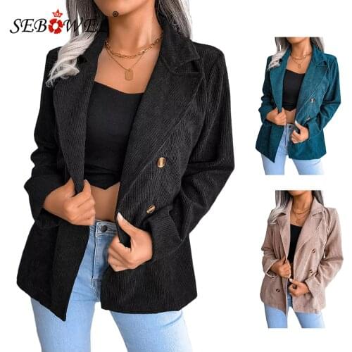 Женские двубортные пиджаки SEBOWEL China At AliExpress