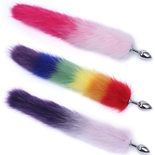 Male & Female Sex Toys Gay Anal Plugs Anal Plug Artificial Fox Hairy Stimulation Teasing Backyard Masturbator 10 Colors
