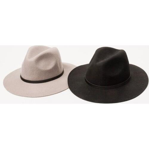 Wool jazz hat autumn and winter unisex casual wild wool felt hat jazz hat