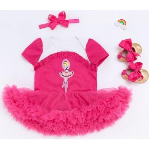 50-57cm DOLLMAI reborn silicone babies doll clothes pink princess dress with shoe one-pieces baby romper kids birthday gift