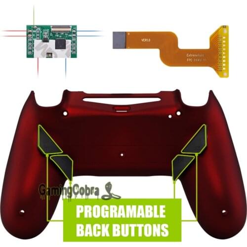 Soft Touch Red Dawn Programable Remap Kit for PS4 Slim Pro Controller JDM 040/050/055 w/ Back Shell & 4 Back Buttons