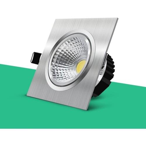 Dimmable Recessed COB LED Downlights 7W/12W/15W Square LED Ceiling Spot Lights AC85~265V Background Spot Lamps Indoor Lighting