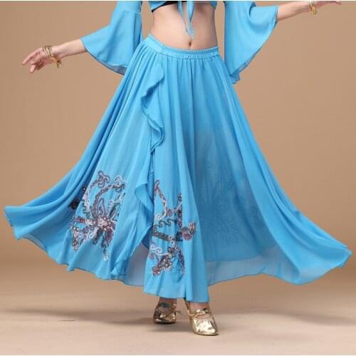 2017 Real Cotton Bellydance Costume New Sexy Women Belly Dance Skirt Dancewear Embroidered Q16