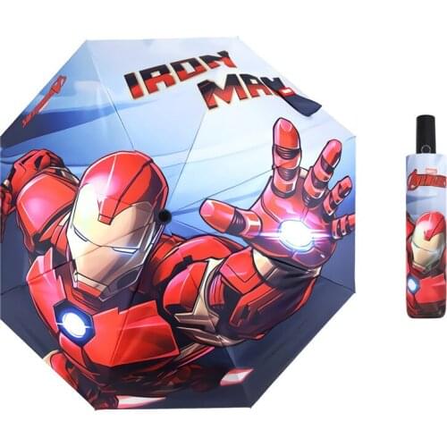 Windproof Automatic Folding Umbrella Ironman Kids Umbrella Female Male Eight Bone Umbrellas Men Rain Women Gift Parasol