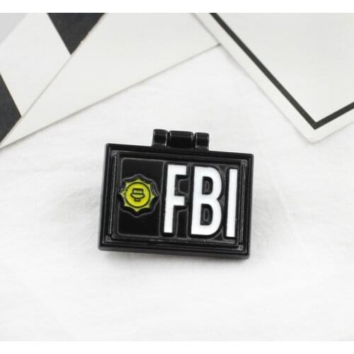 1PC Simpsons Pin X-Files FBI Fox Mulder ID Card Brooches Enamel pins Lapel pins Badges X-Files Jewelry Brooches Pin