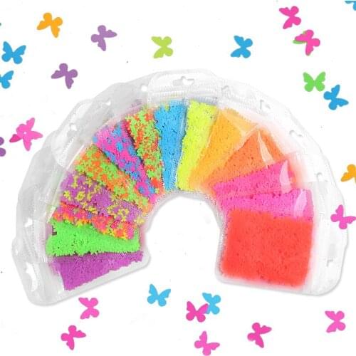 10/5pcs Fluorescence Butterfly Nail Sequins Mixed Colors Nail Art Glitter Slices Flakes For Nail Design Manicure Decorations