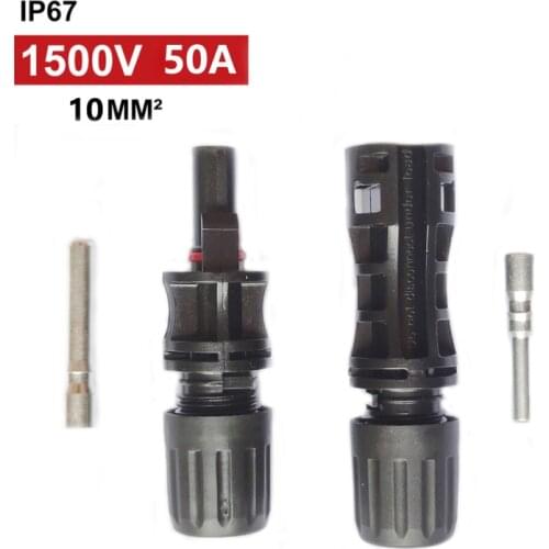 100 Pairs/Lot DC1500V 50A 30A PV Solar Connector Male and Female Solar Panel Connector for PV system 50a 10mm 8AWG cable use