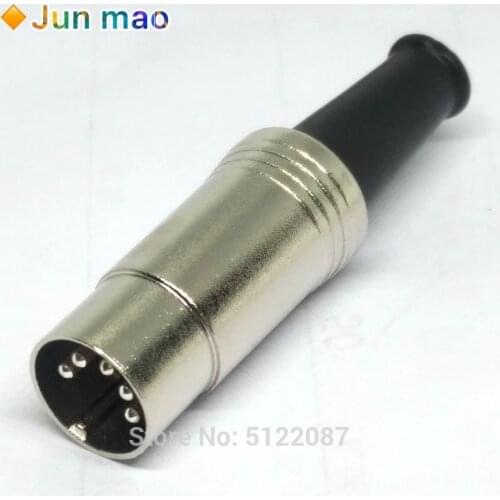 2pcs new 5PIN DIN Connector Midi Cable Lead Audio Plug Male Inline Metal connector