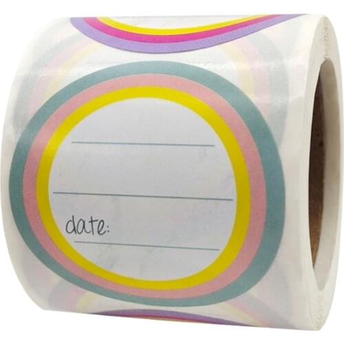 200 Pcs/Roll Kitchen Sticker Refrigerator Freezer Food Storage Date Content Labels Self Adhesive Circle Sealing Stickers