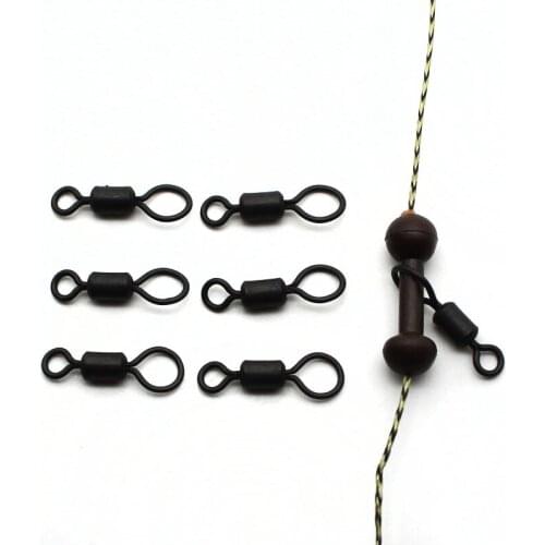 30PCS Carp Fishing Accessories Quick Change Swivels Big Eye Swivel Fit Zig Rig Chod Beads Helicopter Rigs Swivels Fishing Tackle