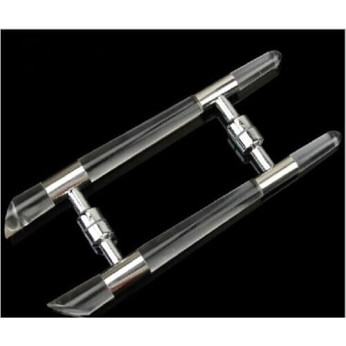 315mm high quality clear crystal door handles stainless steel home door pulls KTV office hotel glass door wood door handels DM10