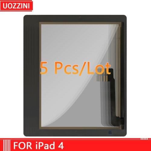 5Pcs New Touch For iPad 4 Screen Digitizer Touch Screen Glass A1416 A1430 A1403 A1458 A1459 A1460 Panel with key button