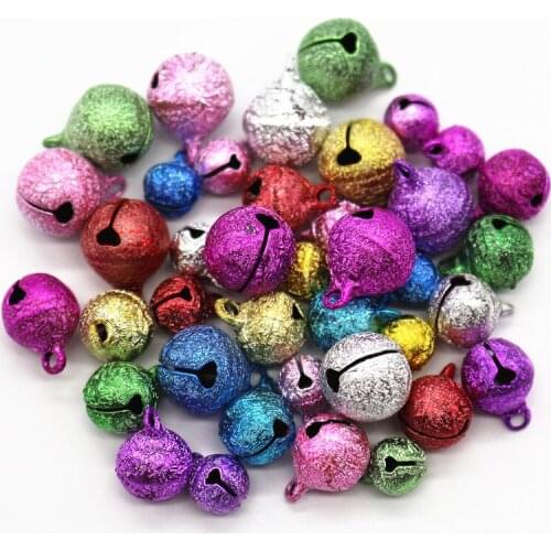 6-12MM Multicolor 100Pcs Jingle Bells Pendants Hanging Christmas Tree Ornaments Christmas Decorations DIY Crafts Accessories